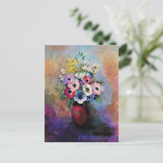 Odilon Redon Anemones - Kunstsymbolismus Postkarte (Stehend Vorderseite)