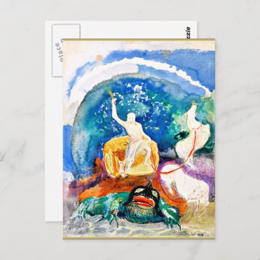 Odilon Redon - Apollo Riding a Green Monster Postkarte (Vorne/Hinten)