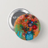 Odilon Redon Blume Bouquet in Blue Vase Button (Vorne & Hinten)