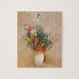 Odilon Redon: Blume (rosa Hintergrund) Puzzle