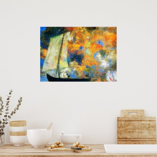 Odilon Redon - Blume Wolken Poster (Küche)