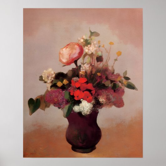 Odilon Redon - Blumen in einer braunen Vase, Poster (Vorne)