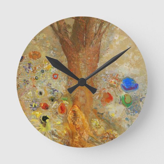 Odilon Redon Buddha In His Youth Runde Wanduhr (Vorderseite)