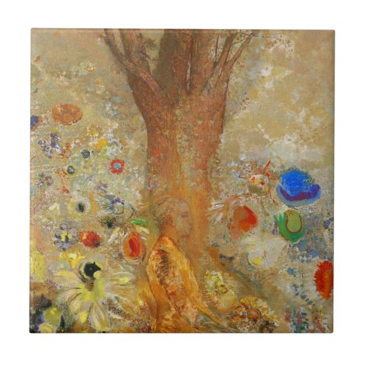 Odilon Redon Buddha in seiner Jugend Fliese (Vorderseite)