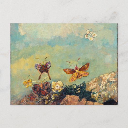 Odilon Redon Butterfys Vintage Symbolismus Kunst Postkarte (Vorderseite)