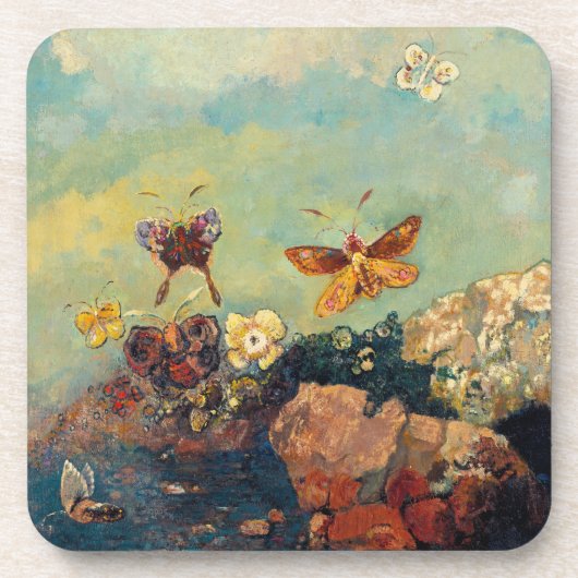 Odilon Redon Butterfys Vintage Symbolismus Kunst Untersetzer (Vorderseite)