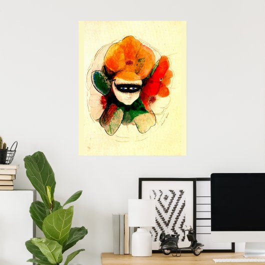 Odilon Redon - Die Maskierte Anemone, abstrakte Ku Poster (Heimbüro)