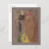 Odilon Redon Frau mit Blume CC0085 Postkarte (Vorne/Hinten)