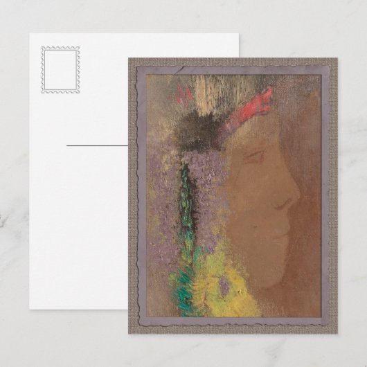 Odilon Redon Frau mit Blume CC0085 Postkarte (Vorne/Hinten)