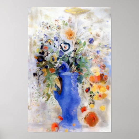 Odilon Redon - Großer Blumenstrauß in pastellfarbe Poster (Vorne)