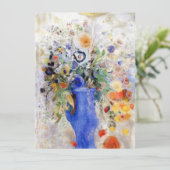 Odilon Redon - Grosses Bouquet in Pastel Blue Vase Karte (Stehend Vorderseite)