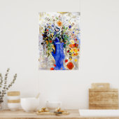 Odilon Redon - Grosses Bouquet in Pastel Blue Vase Poster (Küche)