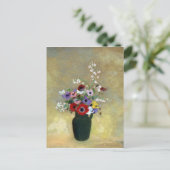 Odilon Redon Large Green Vase mit gemischten Blume Postkarte (Stehend Vorderseite)