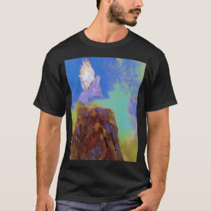Odilon Redon Pegasus auf einem blauen T-Shirt