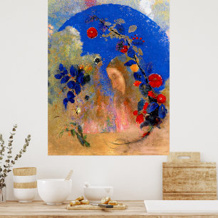 Odilon Redon - Profil unter einem Pfeil Poster