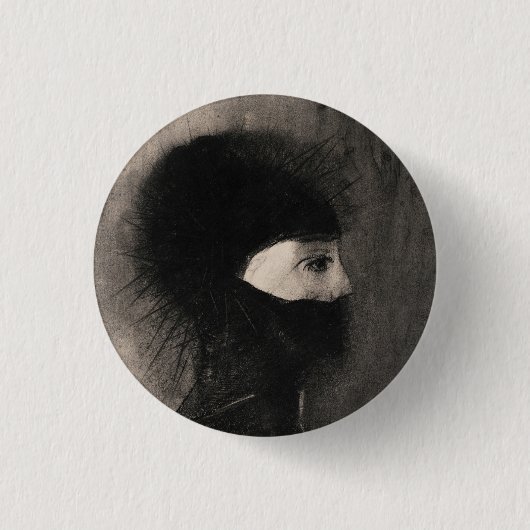 Odilon Redon. Rüstung. Dunkle Frau Gesicht. Symbol Button (Vorderseite)