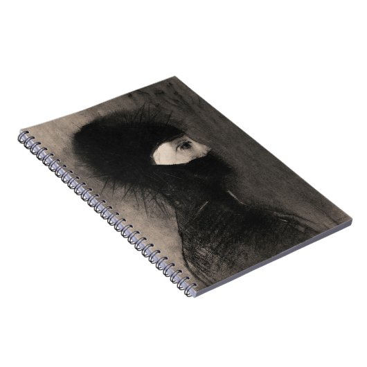 Odilon Redon. Rüstung. Dunkle Frau Gesicht. Symbol Notizblock (Rechte Seite)