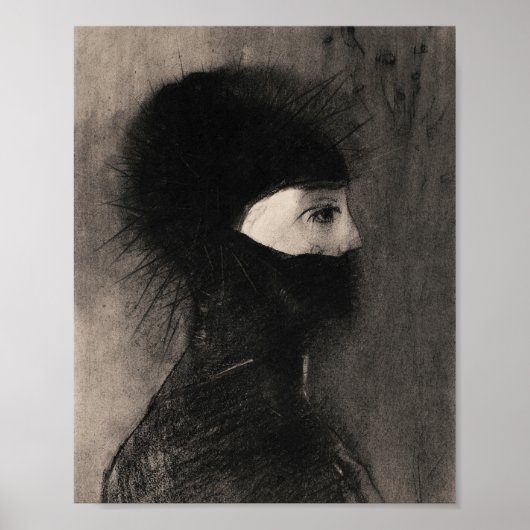 Odilon Redon. Rüstung. Dunkle Frau Gesicht. Symbol Poster (Vorne)