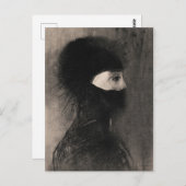 Odilon Redon. Rüstung. Dunkle Frau Gesicht. Symbol Postkarte (Vorne/Hinten)