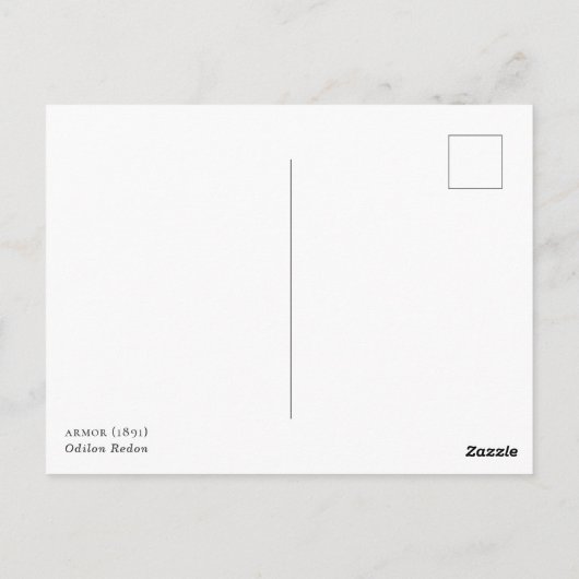 Odilon Redon. Rüstung. Dunkle Frau Gesicht. Symbol Postkarte (Rückseite)