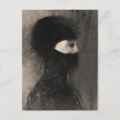 Odilon Redon. Rüstung. Dunkle Frau Gesicht. Symbol Postkarte (Vorderseite)