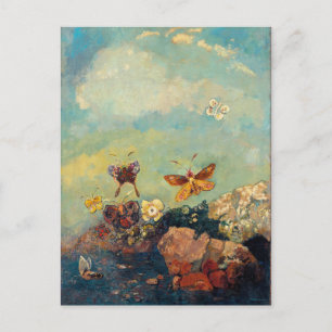 Odilon Redon Schmetterlinge Vintage Symbolismus Ku Postkarte
