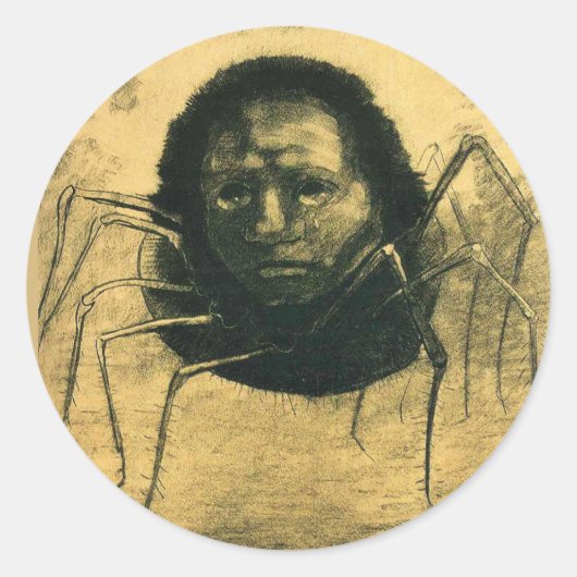 Odilon Redon - The Cry Spider, Runder Aufkleber (Vorderseite)