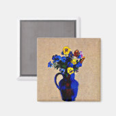 Odilon Redon: Vase aus Blume-Stiefmütterchen Magnet (Vorderseite/Rückseite)