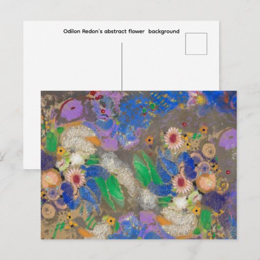 Odilon Redon's abstract flower background. Postkarte (Vorne/Hinten)