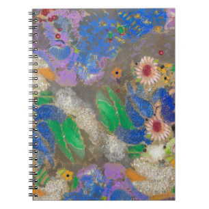 Odilon Redons abstrakte Blume Hintergrund. Notizblock