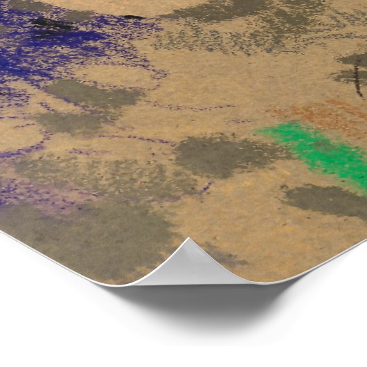 Odilon Redons abstrakte Blume Hintergrund. Poster (Ecke)