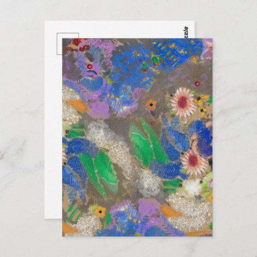 Odilon Redons abstrakte Blume Hintergrund. Postkarte (Vorne/Hinten)