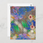 Odilon Redons abstrakte Blume Hintergrund. Postkarte (Vorne/Hinten)