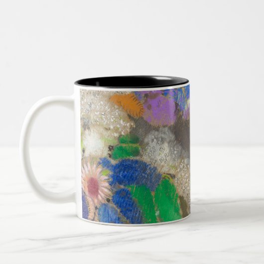 Odilon Redons abstrakte Blume Hintergrund. Zweifarbige Tasse (Links)