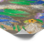 Odilon Redons abstrakter Blumenhintergrund. Poster (Ecke)