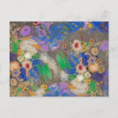 Odilon Redons abstrakter Blumenhintergrund. Postkarte (Vorderseite)