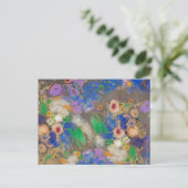 Odilon Redons abstrakter Blumenhintergrund. Postkarte (Stehend Vorderseite)