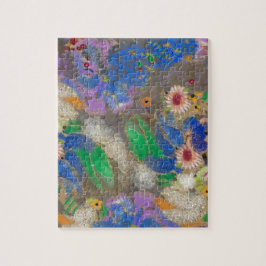 Odilon Redons abstrakter Blumenhintergrund. Puzzle