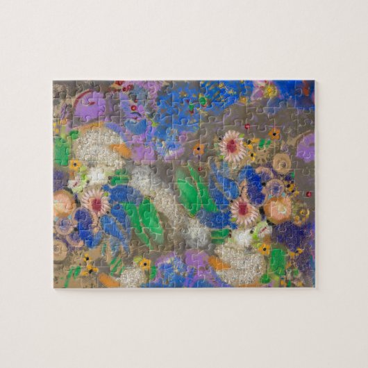 Odilon Redons abstrakter Blumenhintergrund. Puzzle (Horizontal)