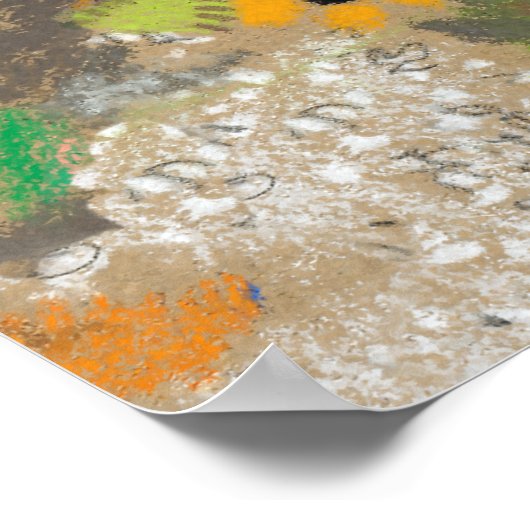 Odilon Redons Hintergrund für abstrakte Blume.LGE Poster (Ecke)