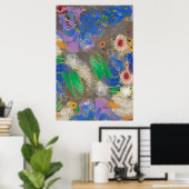 Odilon Redons Hintergrund für abstrakte Blume.LGE Poster (Heimbüro)