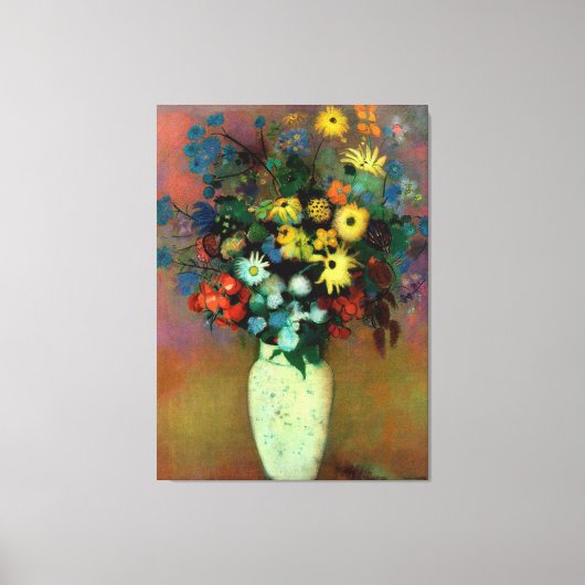 Odilon Redon's Vase mit Blume (1914) Leinwanddruck (Vorderseite)