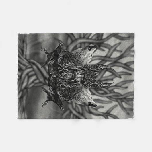 Odin - All-Vater Fleecedecke (Vorderseite (Horizontal))