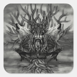 Odin - All-Vater Quadratischer Aufkleber