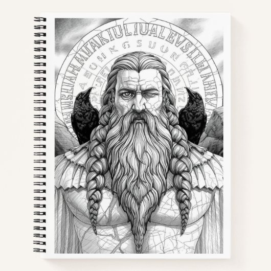 Odin Allfather Norse Mythology Sketch Art Notebook Notizblock (Vorderseite)