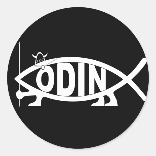 Odin Fish Runder Aufkleber (Vorderseite)