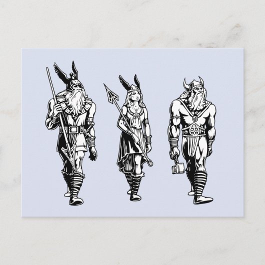 Odin, Freyja & Thor Postkarte (Vorderseite)