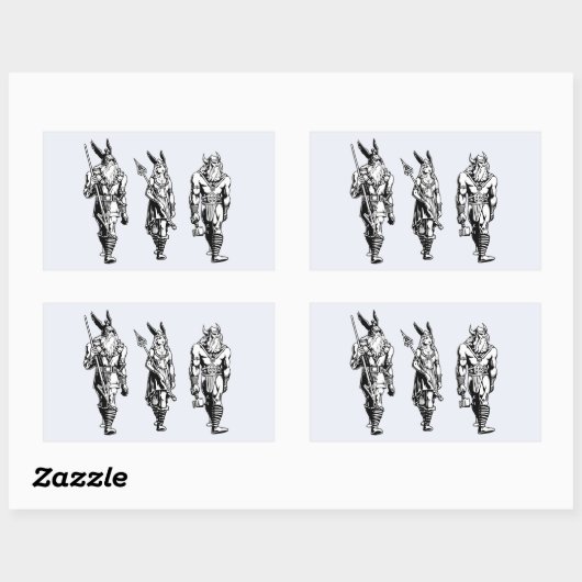 Odin, Freyja & Thor Rechteckiger Aufkleber (Blatt)