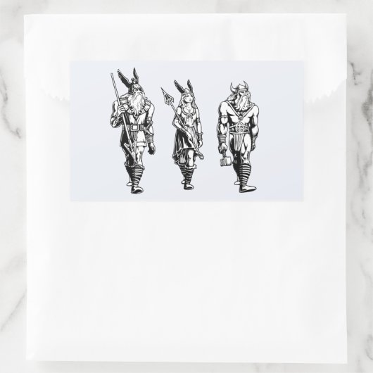 Odin, Freyja & Thor Rechteckiger Aufkleber (Tasche)
