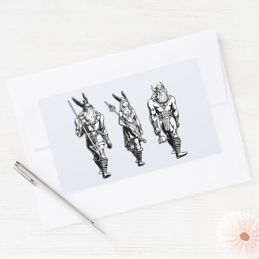 Odin, Freyja & Thor Rechteckiger Aufkleber (Umschlag)